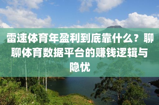 雷速体育年盈利到底靠什么?聊聊体育数据平台的赚钱逻辑与隐忧