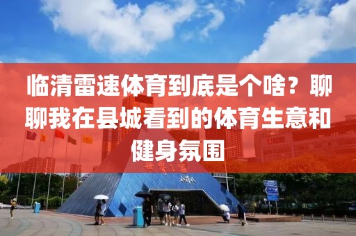 临清雷速体育到底是个啥？聊聊我在县城看到的体育生意和健身氛围