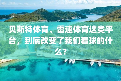 贝斯特体育、雷速体育这类平台，到底改变了我们看球的什么？