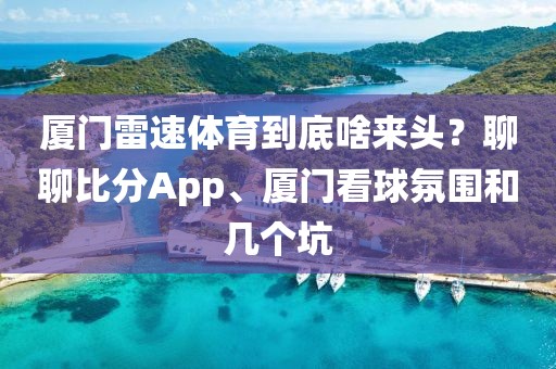 厦门雷速体育到底啥来头?聊聊比分App、厦门看球氛围和几个坑